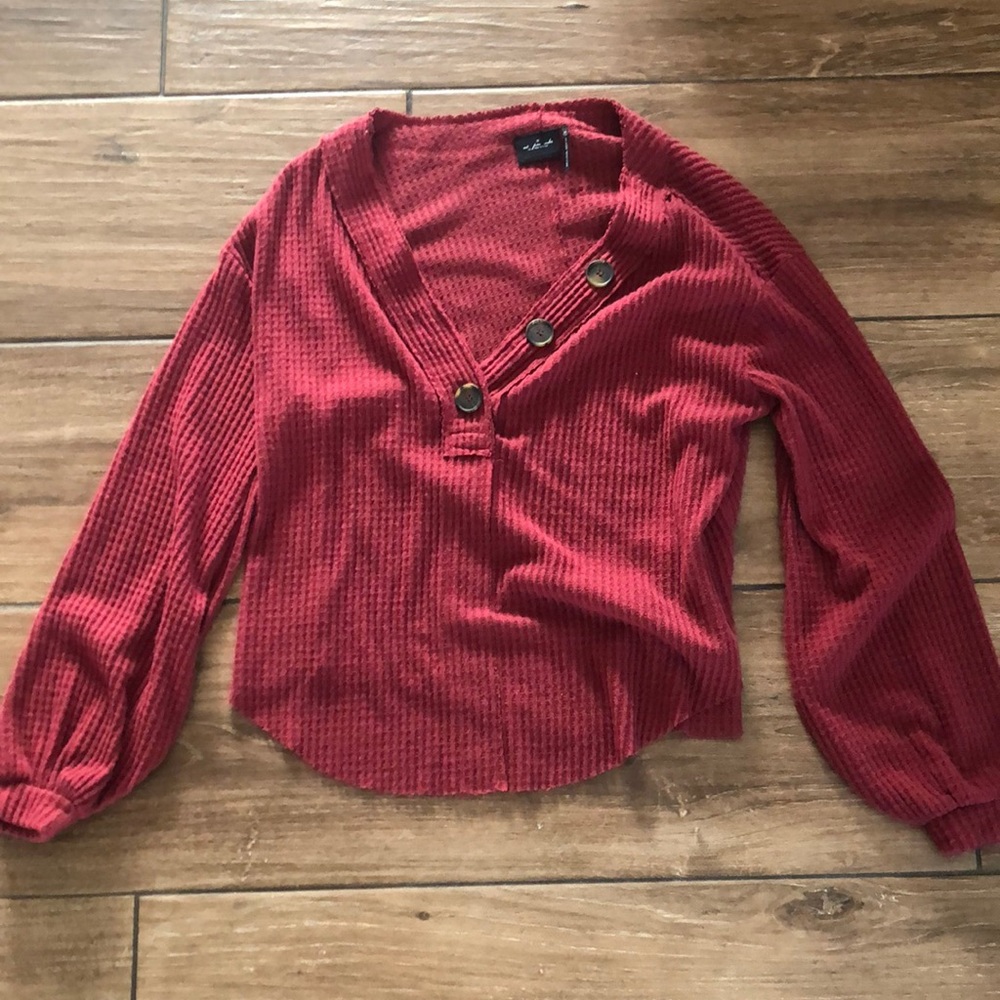 Waffle knit top